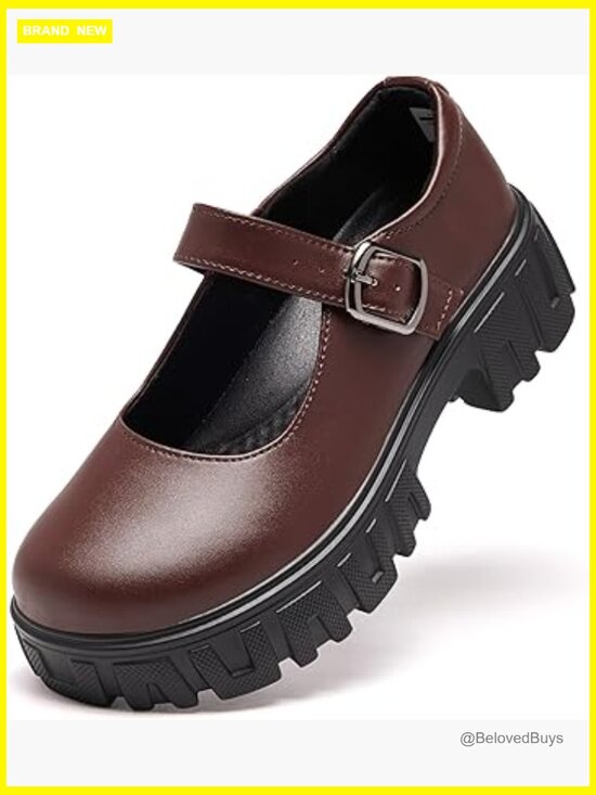 Shoes - Chunky Platform Mary Janes Block Heel Ankle Strap Dress Shoes